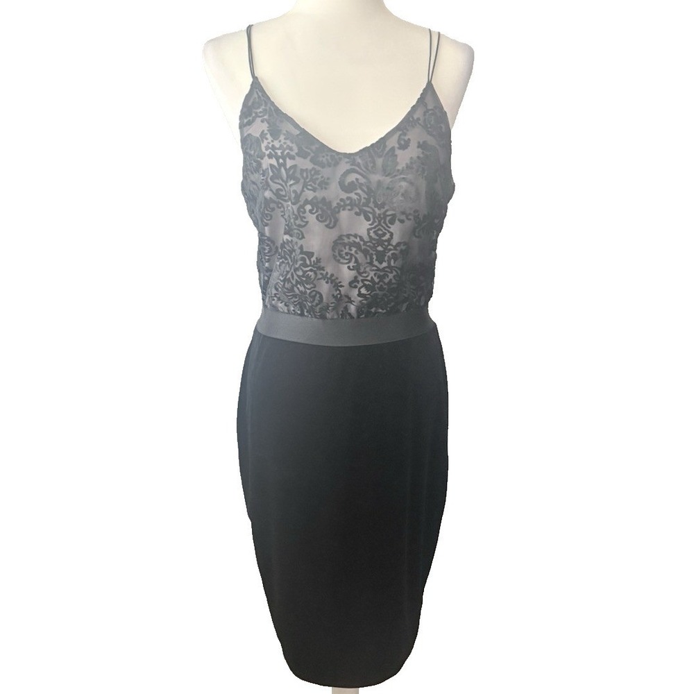 Y2K Xhilaration Women's Velvet Burnout Dress Black Fairy Grunge Whimsy Goth S